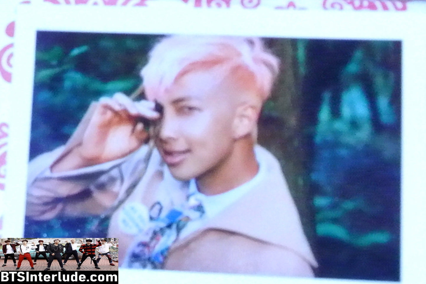 BTS PHOTOCARD FANSITE RM KIM NAMJOON 김남준 PINK HAIR TAN JACKET YOU NEVER WALK ALONE PHOTO CARD PC