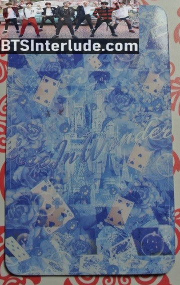BTS PHOTOCARD FANSITE SUGA MIN YOONGI 민윤기 ALICE IN WONDER FANSITE BLUE PHOTO CARD