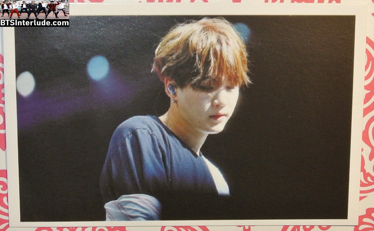 BTS PHOTOCARD FANSITE SUGA MIN YOONGI 민윤기 BLACK SHIRT LOOKING DOWN PC PHOTO CARD