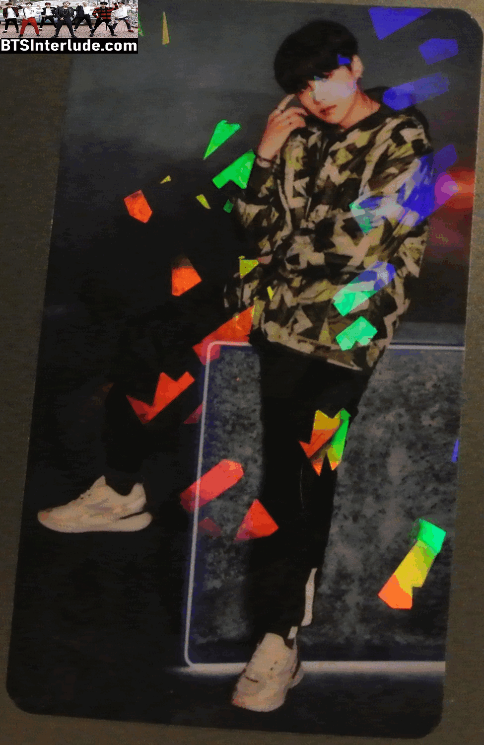 BTS PHOTOCARD FANSITE SUGA MIN YOONGI 민윤기 GLITTER BLACK WHITE JACKET PHOTO CARD PC