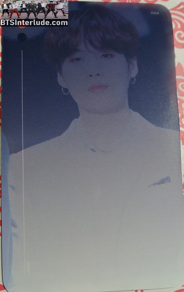 BTS PHOTOCARD FANSITE SUGA MIN YOONGI 민윤기 RED HAIR WHITE JACKET SHIRT PHOTO CARD