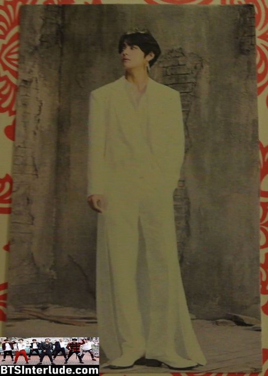 BTS PHOTOCARD FANSITE V KIM TAEHYUNG 김태형 ALL WHITE SUIT MAP OF THE SOUL ERA PHOTO CARD PC