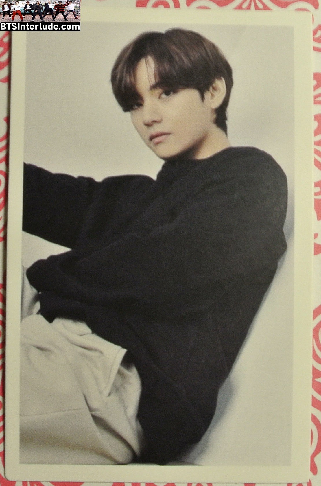 BTS PHOTOCARD FANSITE V KIM TAEHYUNG 김태형 BLACK LONG SLEEVE SHIRT PC PHOTO CARD