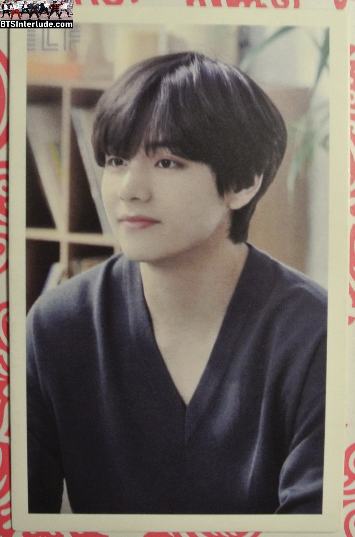 BTS PHOTOCARD FANSITE V KIM TAEHYUNG 김태형 BLACK V NECK SWEATER PC PHOTO CARD