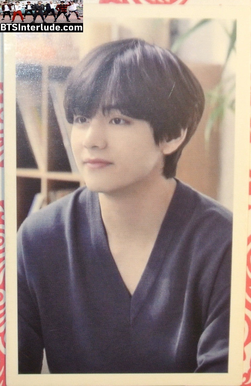 BTS PHOTOCARD FANSITE V KIM TAEHYUNG 김태형 BLACK V NECK SWEATER PC PHOTO CARD
