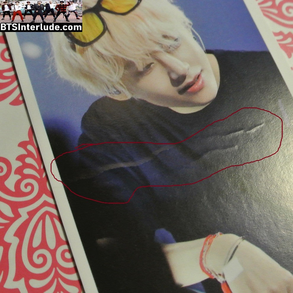 BTS PHOTOCARD FANSITE V KIM TAEHYUNG 김태형 BLOND HAIR GLASSES VERTICAL PC PHOTO CARD