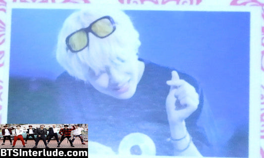 BTS PHOTOCARD FANSITE V KIM TAEHYUNG 김태형 BLOND HAIR GLASSES HORIZONTAL PHOTO CARD PC