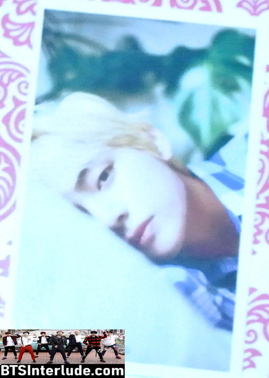 BTS PHOTOCARD FANSITE V KIM TAEHYUNG 김태형 BLOND HAIR LYING DOWN PHOTO CARD PC