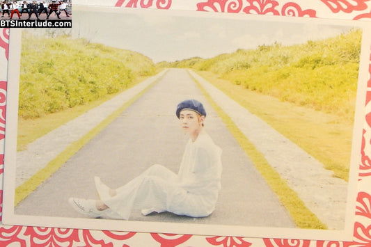 BTS PHOTOCARD FANSITE V KIM TAEHYUNG 김태형 BLOND HAIR BLACK BERET ROAD PC PHOTO CARD
