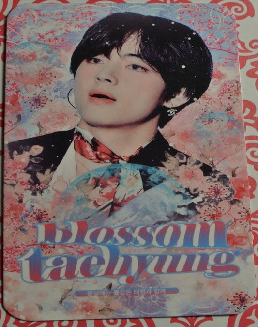 BTS PHOTOCARD FANSITE V KIM TAEHYUNG 김태형 BLOSSOM TAEHYUNG FANSITE PINK BLUE PHOTO CARD