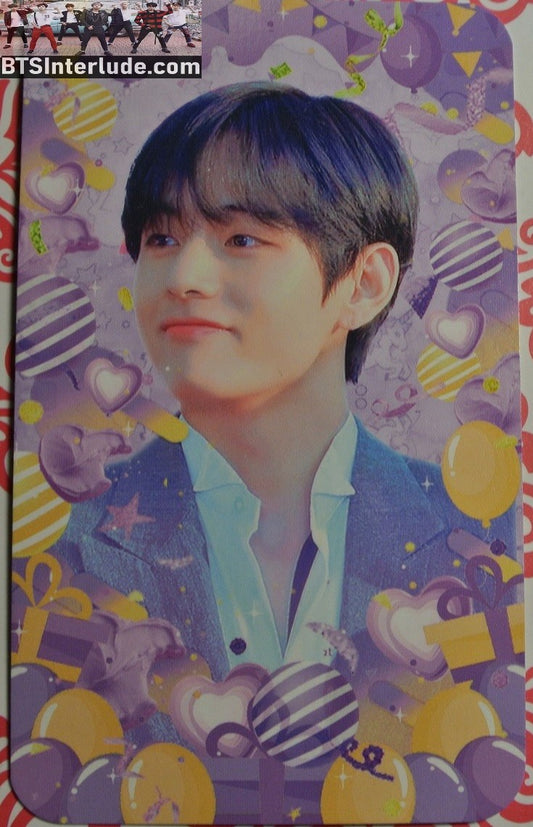 BTS PHOTOCARD FANSITE V KIM TAEHYUNG 김태형 CANDY PARTY FANSITE PINK PURPLE PHOTO CARD