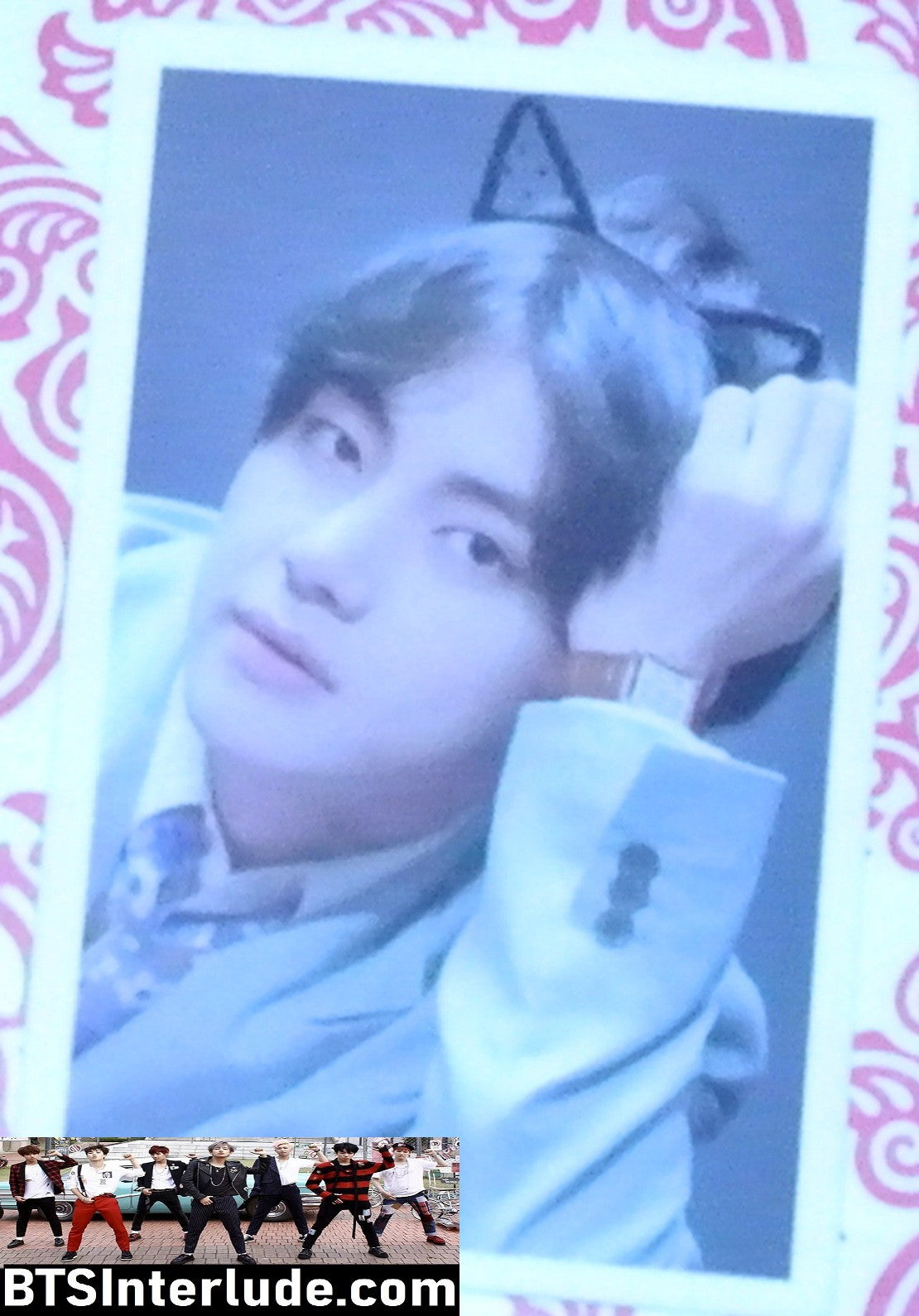BTS PHOTOCARD FANSITE V KIM TAEHYUNG 김태형 CAT EARS FANSIGN PHOTO CARD PC