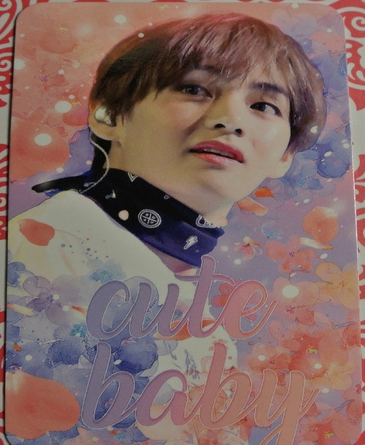 BTS PHOTOCARD FANSITE V KIM TAEHYUNG 김태형 CUTE BABY FANSITE PINK PHOTO CARD