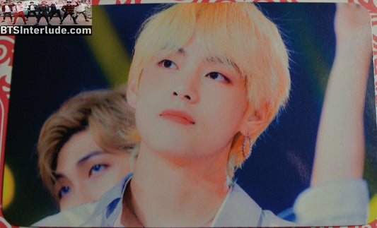 BTS PHOTOCARD FANSITE V KIM TAEHYUNG 김태형 CUTE FANSITE BLOND HAIR PHOTO CARD