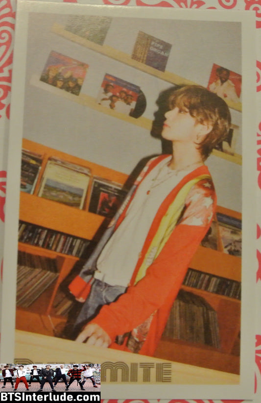 BTS PHOTOCARD FANSITE V KIM TAEHYUNG 김태형 DYNAMITE RECORD SHOP PROFILE PHOTO CARD PC