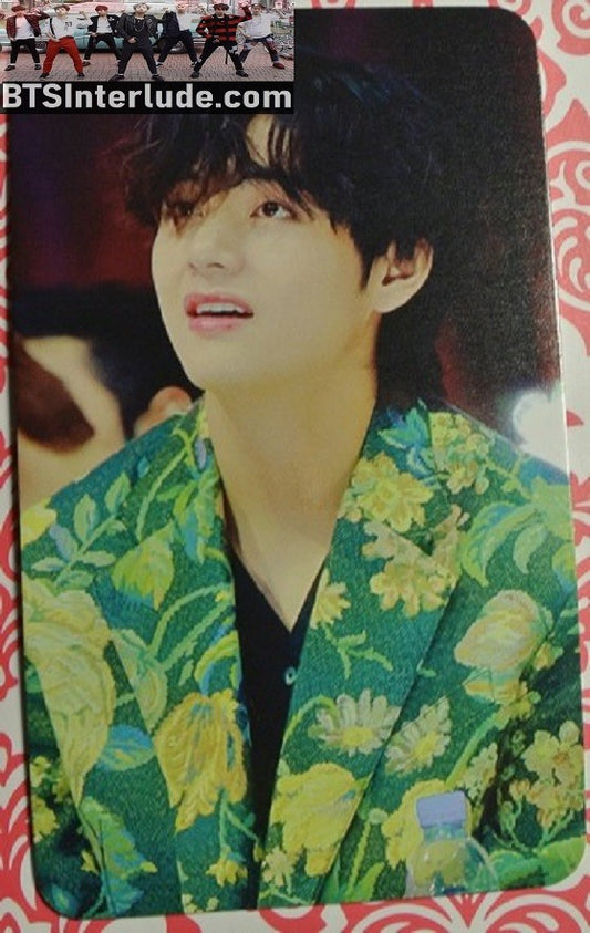 BTS PHOTOCARD FANSITE V KIM TAEHYUNG 김태형 FOREST PRINCE FANSITE BROWN HAIR GREEN FLORAL JACKET PHOTO CARD