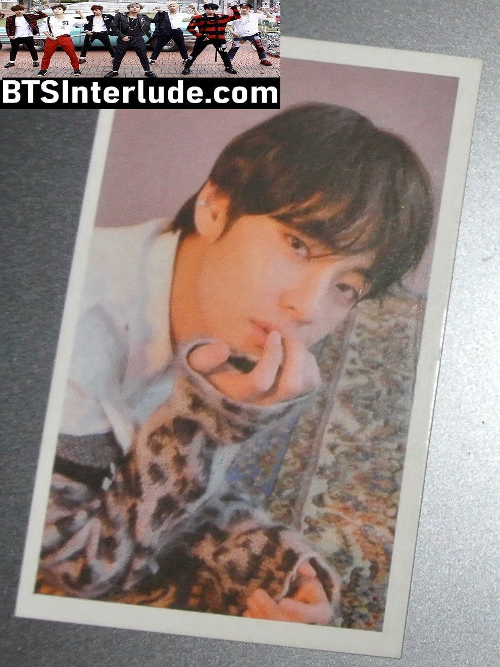 BTS PHOTOCARD FANSITE V KIM TAEHYUNG 김태형 LEOPARD SLEEVE PHOTO CARD PC