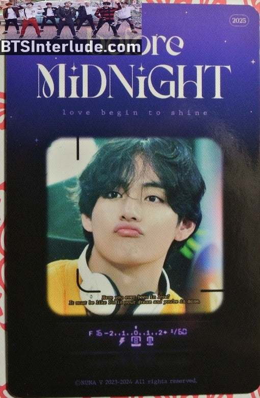 BTS PHOTOCARD FANSITE V KIM TAEHYUNG 김태형 YELLOW SWEATER RADIO NUNA V FANSITE BEFORE MIDNIGHT PHOTO CARD PC