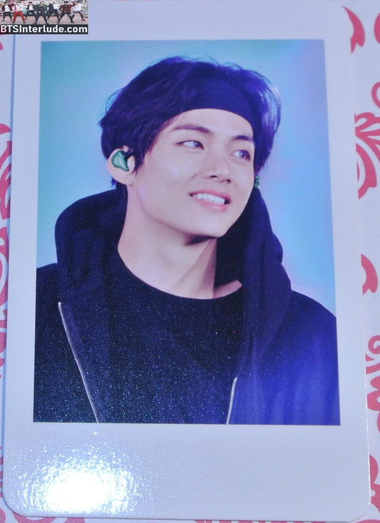 BTS PHOTOCARD FANSITE V KIM TAEHYUNG 김태형 BLACK HOODIE BANDANA NUNA V FANSITE WE ARE ALWAYS TOGETHER PHOTO CARD