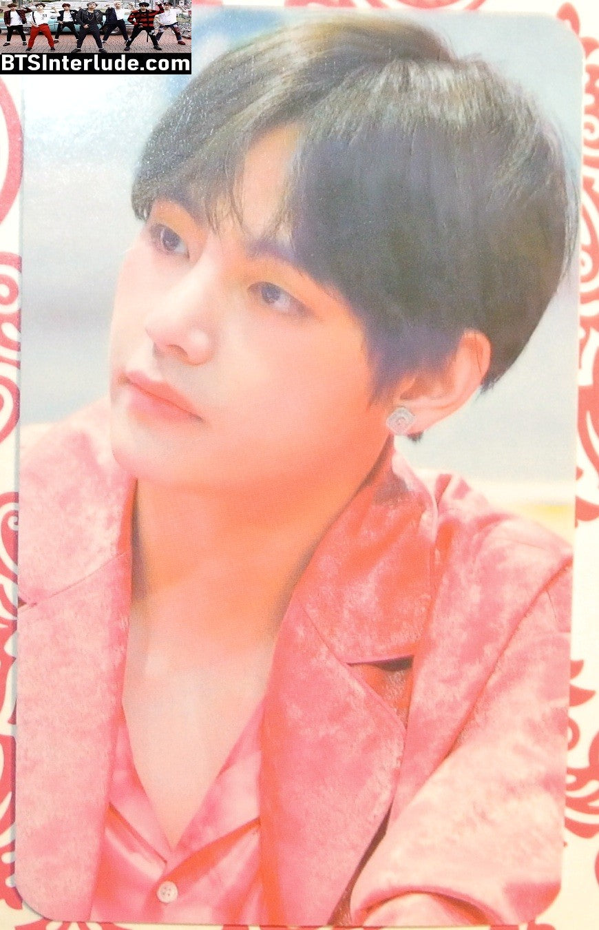 BTS PHOTOCARD FANSITE V KIM TAEHYUNG 김태형 PINK JACKET HEAD TILT PC PHOTO CARD