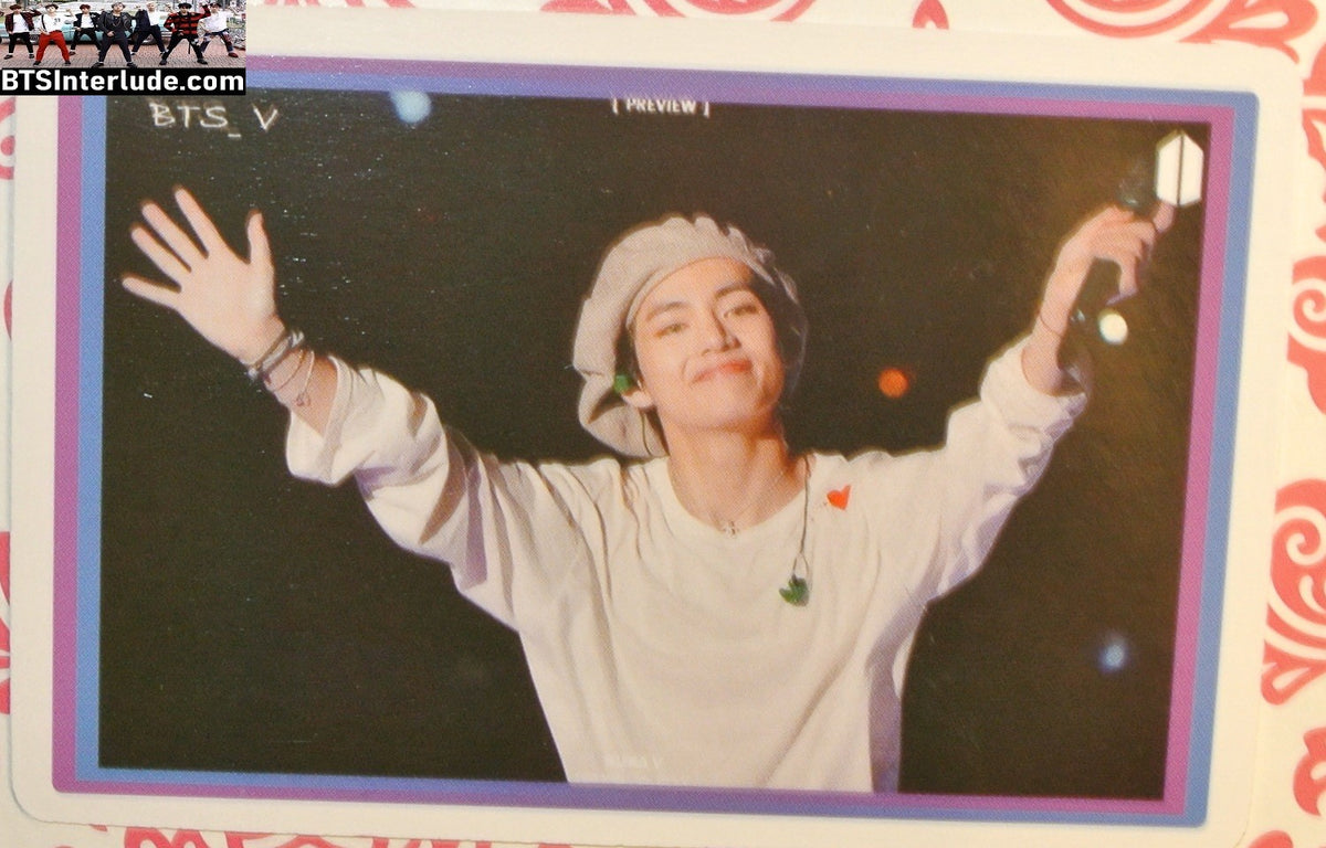 BTS PHOTOCARD FANSITE V KIM TAEHYUNG 김태형 TAN BERET CONCERT SMILE PC PHOTO CARD