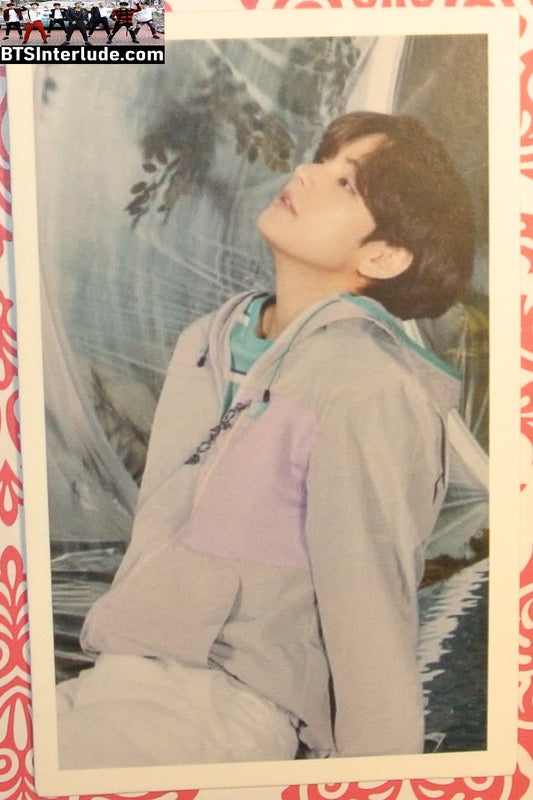 BTS PHOTOCARD FANSITE V KIM TAEHYUNG 김태형 TAN PURPLE JACKET PROFILE PC PHOTO CARD