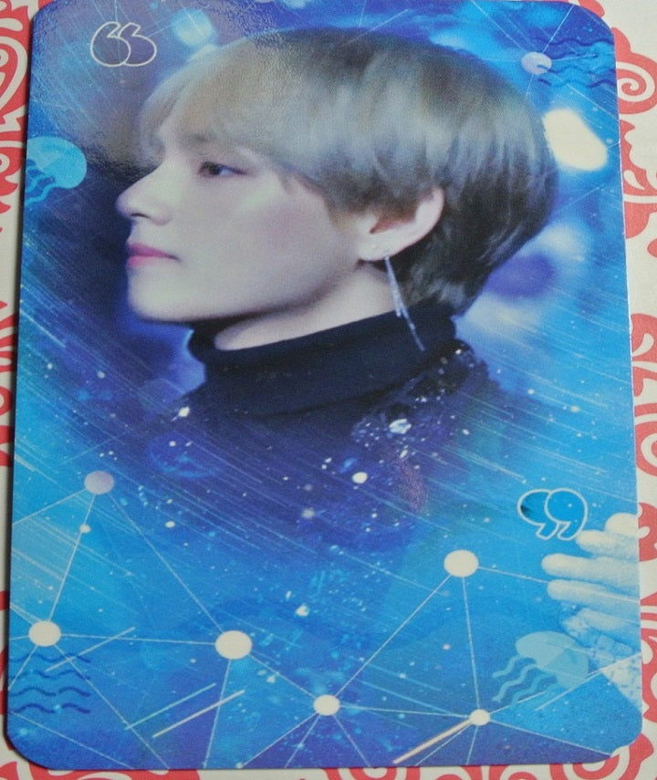 BTS PHOTOCARD FANSITE V KIM TAEHYUNG 김태형 UNDER WATER FANSITE BLOND HAIR PROFILE BLUE PHOTO CARD