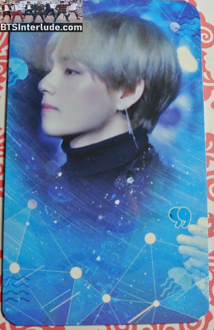 BTS PHOTOCARD FANSITE V KIM TAEHYUNG 김태형 UNDER WATER FANSITE BLOND HAIR PROFILE BLUE PHOTO CARD