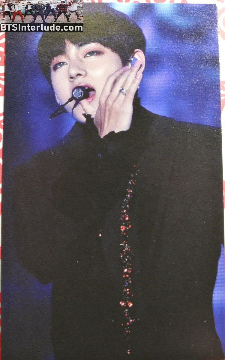 BTS PHOTOCARD FANSITE V KIM TAEHYUNG 김태형 VTAC FANSITE COVER BOY BLACK JACKET CHEEK PHOTO CARD