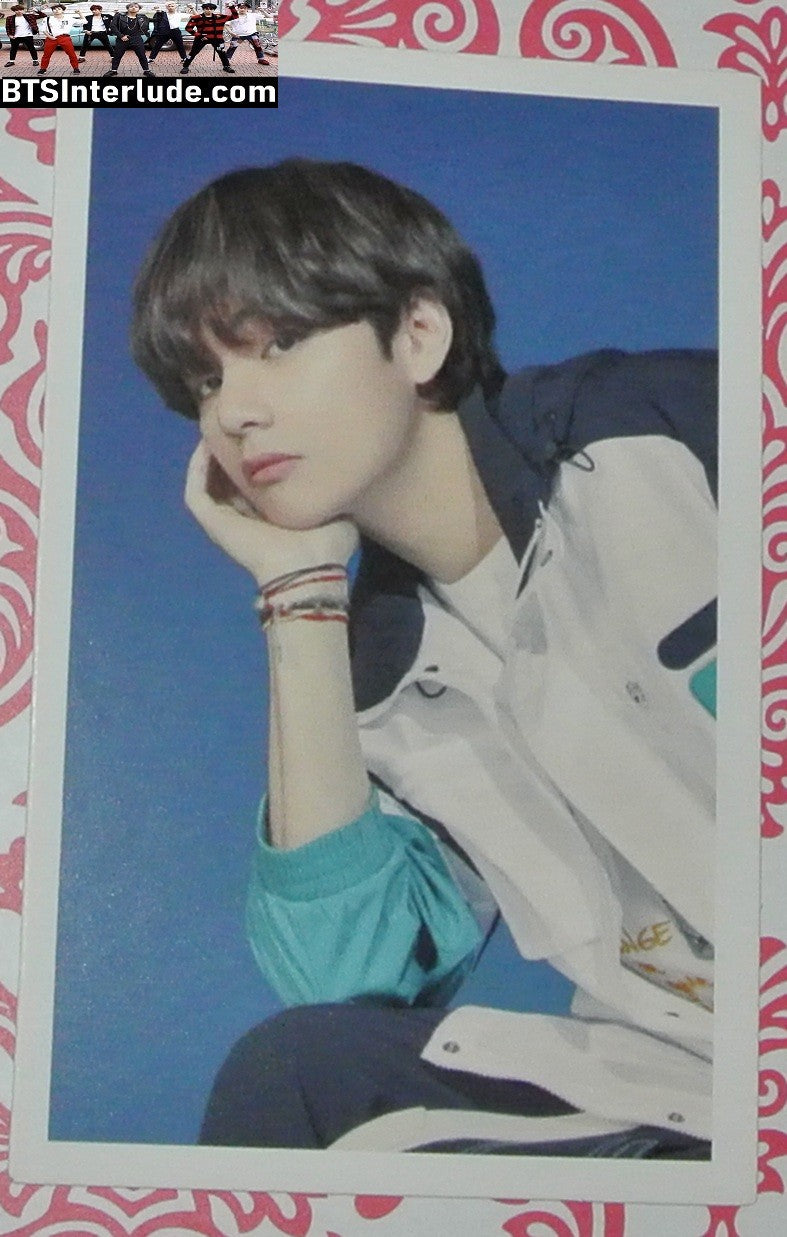 BTS PHOTOCARD FANSITE V KIM TAEHYUNG 김태형 WHITE GREEN BLACK JACKET PC PHOTO CARD