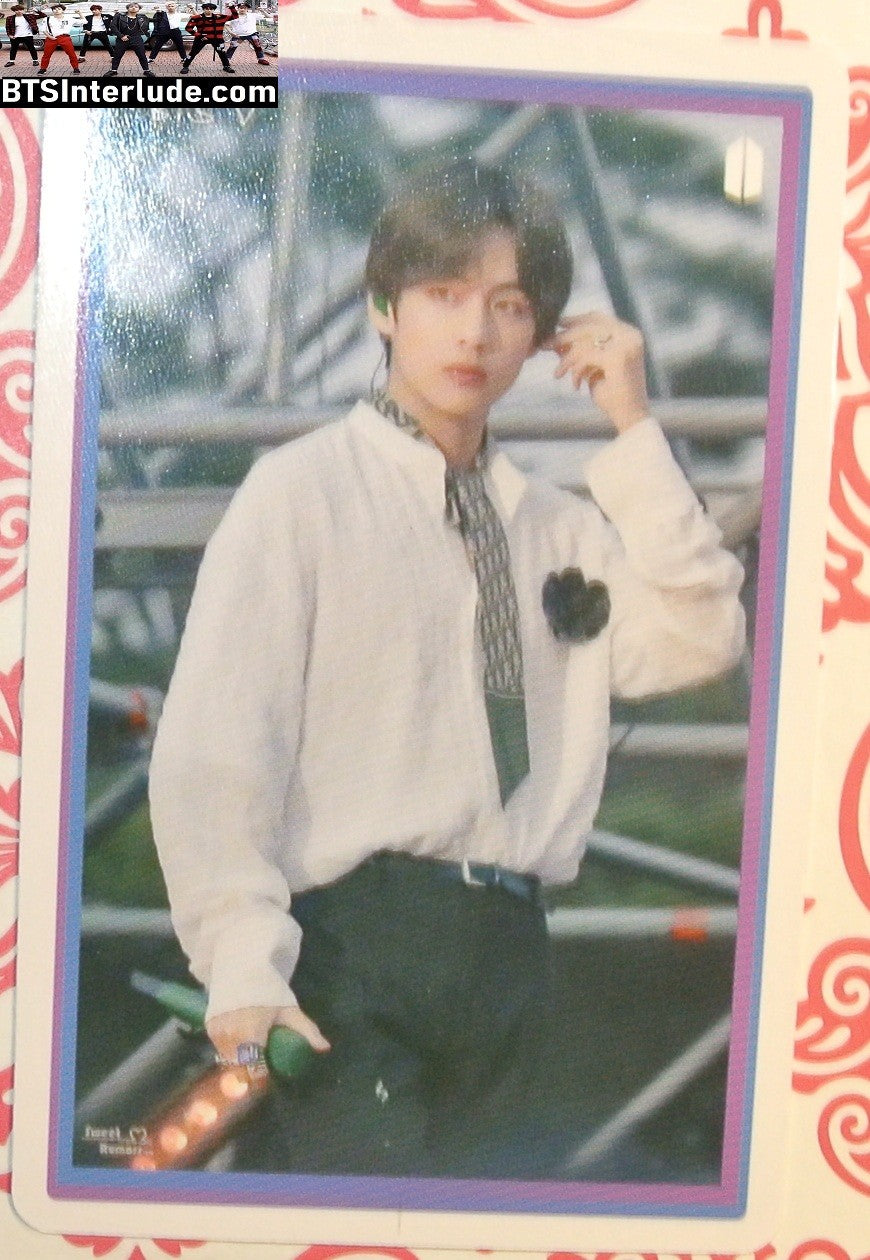 BTS PHOTOCARD FANSITE V KIM TAEHYUNG 김태형 WHITE LONG SLEEVE SHIRT BLACK FLOWER PC PHOTO CARD
