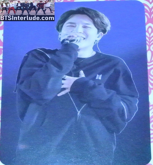 BTS PHOTOCARD FANSITE PARK JIMIN 박지민 BLACK LONG SLEEVE SHIRT LAUGHING PIECES OF MIND FANSITE NEVERMIND