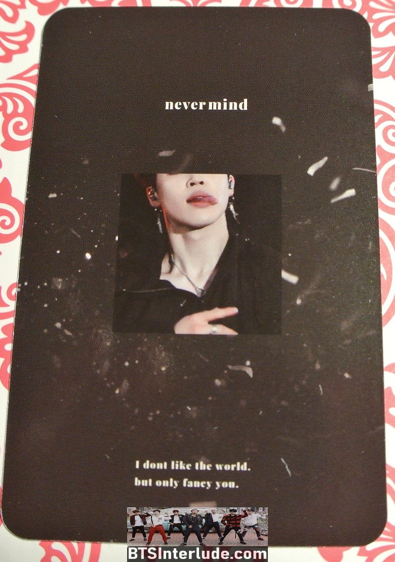 BTS PHOTOCARD FANSITE PARK JIMIN 박지민 PINK HAIR FANSIGN CHIMMY HEADBAND PIECES OF MIND FANSITE NEVERMIND