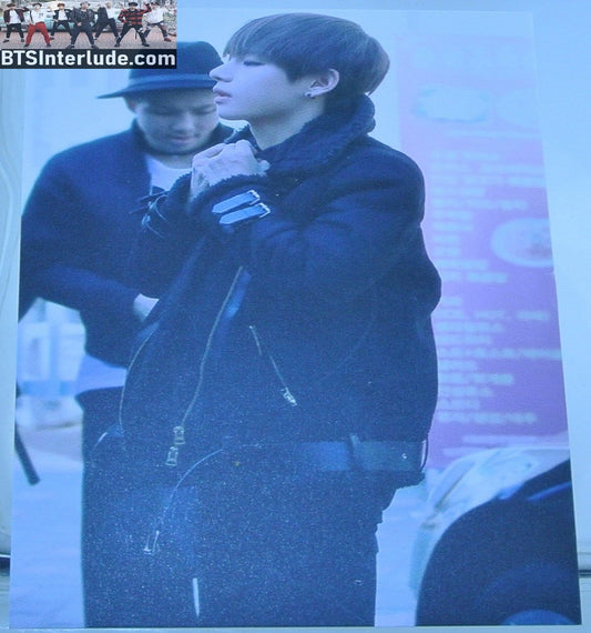 BTS PHOTOCARD FANSITE V KIM TAEHYUNG 김태형 BLACK COAT AIRPORT FASHION 010DO FANSITE PHOTO CARD