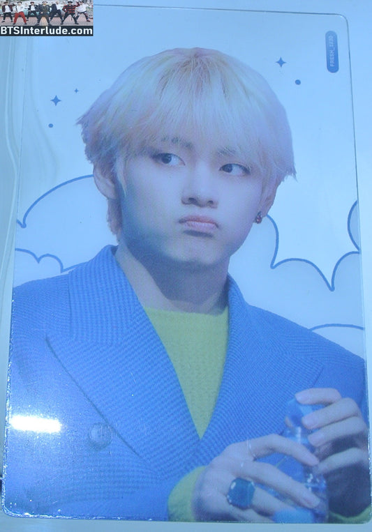 BTS PHOTOCARD FANSITE V KIM TAEHYUNG 김태형 CLEAR BLUE JACKET YELLOW SWEATER FRESH FANSITE PHOTO CARD