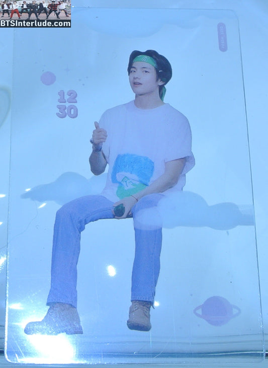 BTS PHOTOCARD FANSITE V KIM TAEHYUNG 김태형 CLEAR GREEN HEADBAND BANDANA FRESH FANSITE PHOTO CARD