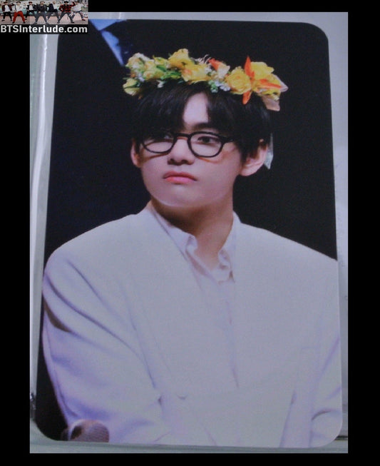 BTS PHOTOCARD FANSITE V KIM TAEHYUNG 김태형 FANSIGN YELLOW FLOWER TIARA I SWEAR PHOTO CARD