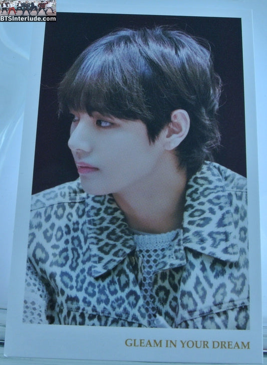 BTS PHOTOCARD FANSITE V KIM TAEHYUNG 김태형 FANSIGN LEOPARD JACKET NUNA V FANSITE GLEAM IN YOUR DREAM PHOTO CARD