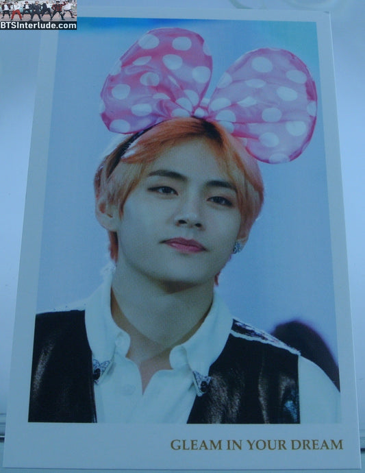 BTS PHOTOCARD FANSITE V KIM TAEHYUNG 김태형 FANSIGN BLOND HAIR MINNIE EARS NUNA V FANSITE GLEAM IN YOUR DREAM PHOTO CARD