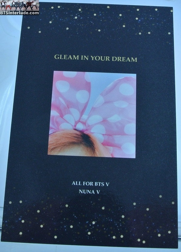 BTS PHOTOCARD FANSITE V KIM TAEHYUNG 김태형 FANSIGN BLOND HAIR MINNIE EARS NUNA V FANSITE GLEAM IN YOUR DREAM PHOTO CARD
