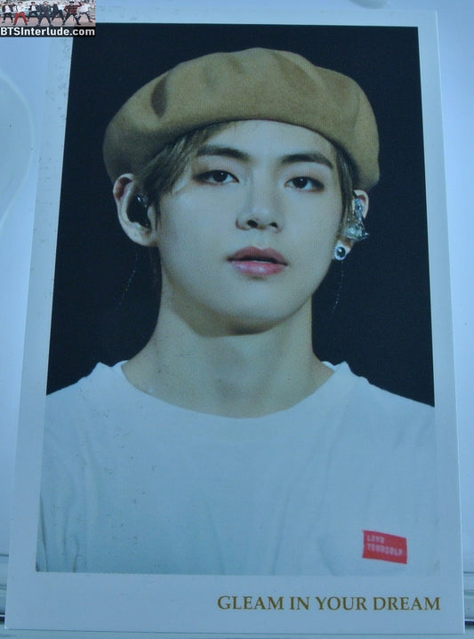 BTS PHOTOCARD FANSITE V KIM TAEHYUNG 김태형 TAN BERET NUNA V FANSITE GLEAM IN YOUR DREAM PHOTO CARD