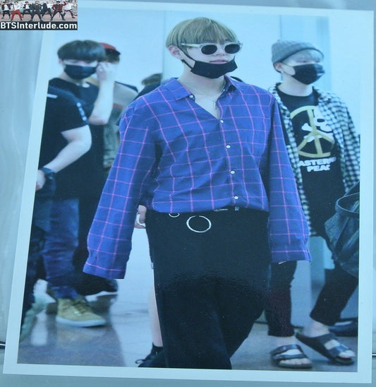 BTS PHOTOCARD FANSITE V KIM TAEHYUNG 김태형 BLUE AIRPORT FASHION TAETAELAND FANSITE PHOTO CARD