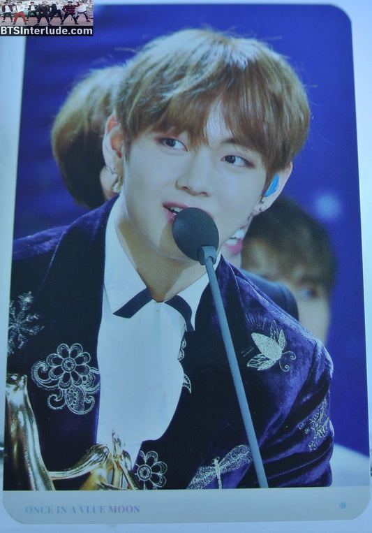 BTS PHOTOCARD FANSITE V KIM TAEHYUNG 김태형 BLACK VELVET BUTTERFLY JACKET VIA FANSITE ONCE IN A VLUE MOON PHOTO CARD