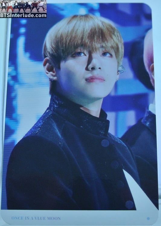 BTS PHOTOCARD FANSITE V KIM TAEHYUNG 김태형 BLACK JACKET VIA FANSITE ONCE IN A VLUE MOON PHOTO CARD