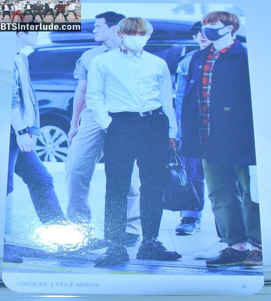 BTS PHOTOCARD FANSITE V KIM TAEHYUNG 김태형 WHITE SHIRT WHITE MASK VIA FANSITE ONCE IN A VLUE MOON PHOTO CARD