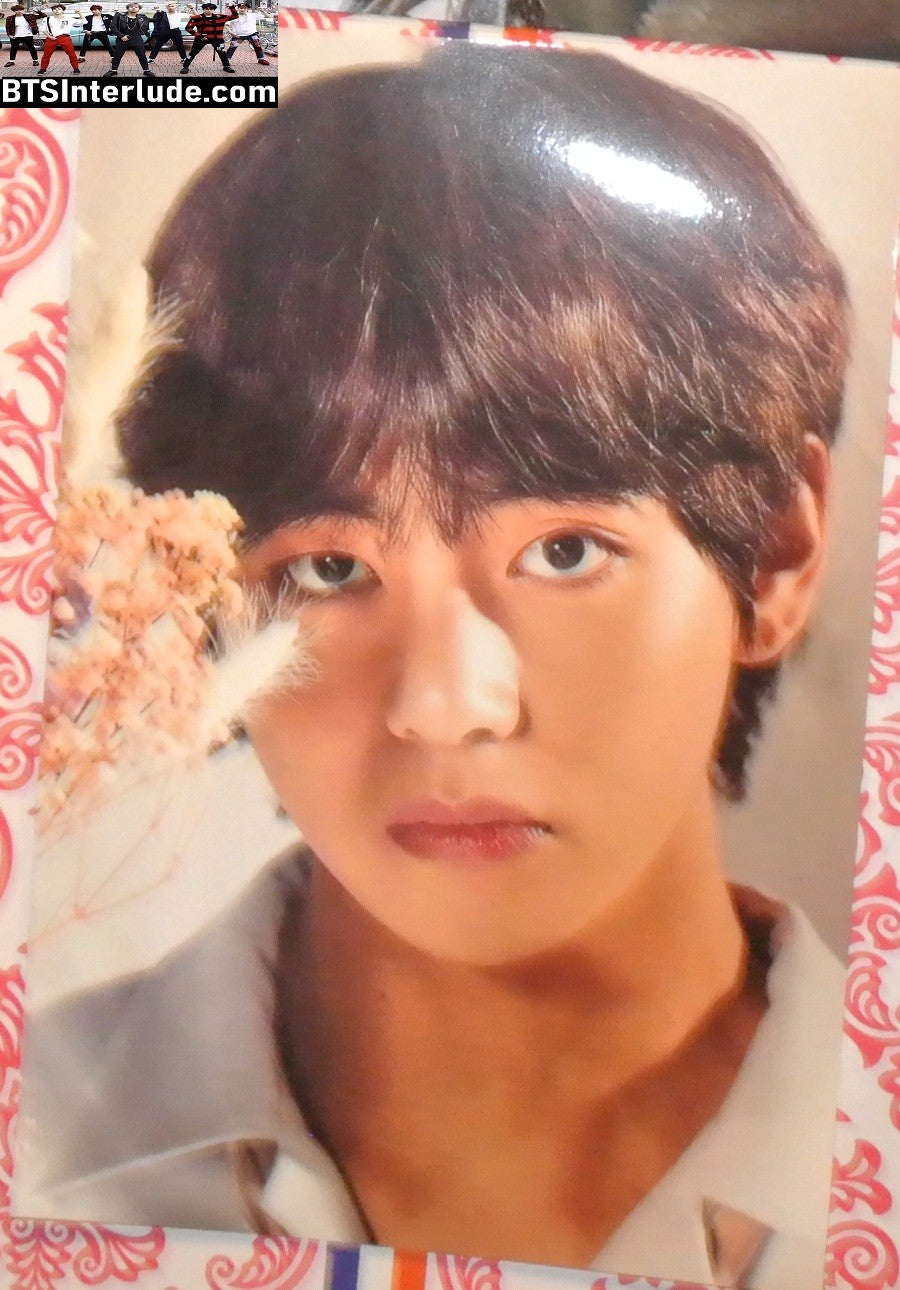 BTS PHOTO FANSITE V KIM TAEHYUNG 김태형 LOVE YOURSELF ERA PINK FLOWERS 4" X 6"