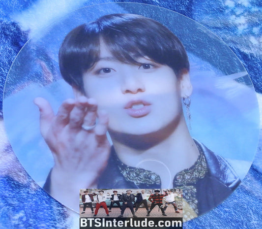 BTS PICKET JEON JUNGKOOK CLEAR LEATHER JACKET BLOWING KISSES FANSIGN FANSITE FAN SLOGAN SIGN