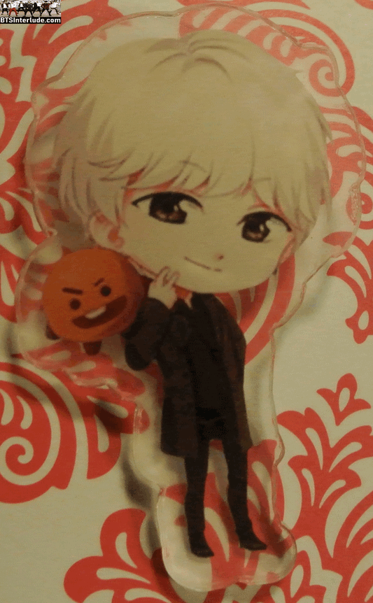 BTS PIN ACRYLIC SUGA MIN YOONGI 민윤기 BT21 SHOOKY CLEAR BADGE BUTTON