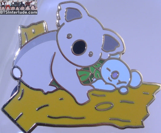 BTS PIN ENAMEL BT21 GOLD KOYA KOALA SLEEPING NEST RM KIM NAMJOON BADGE BUTTON