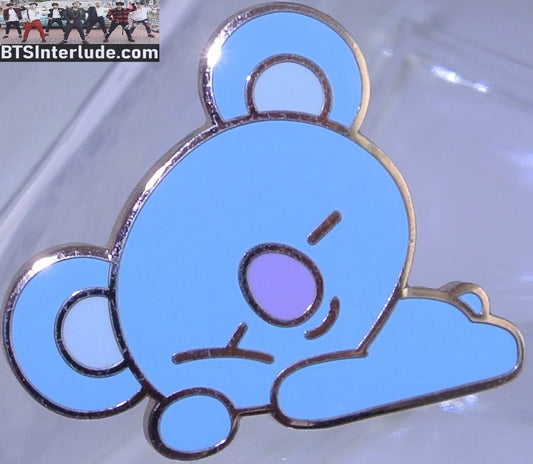 BTS PIN ENAMEL BT21 GOLD KOYA SLEEPING RM KIM NAMJOON 김남준 OFFICIAL MERCHANDISE BADGE BUTTON